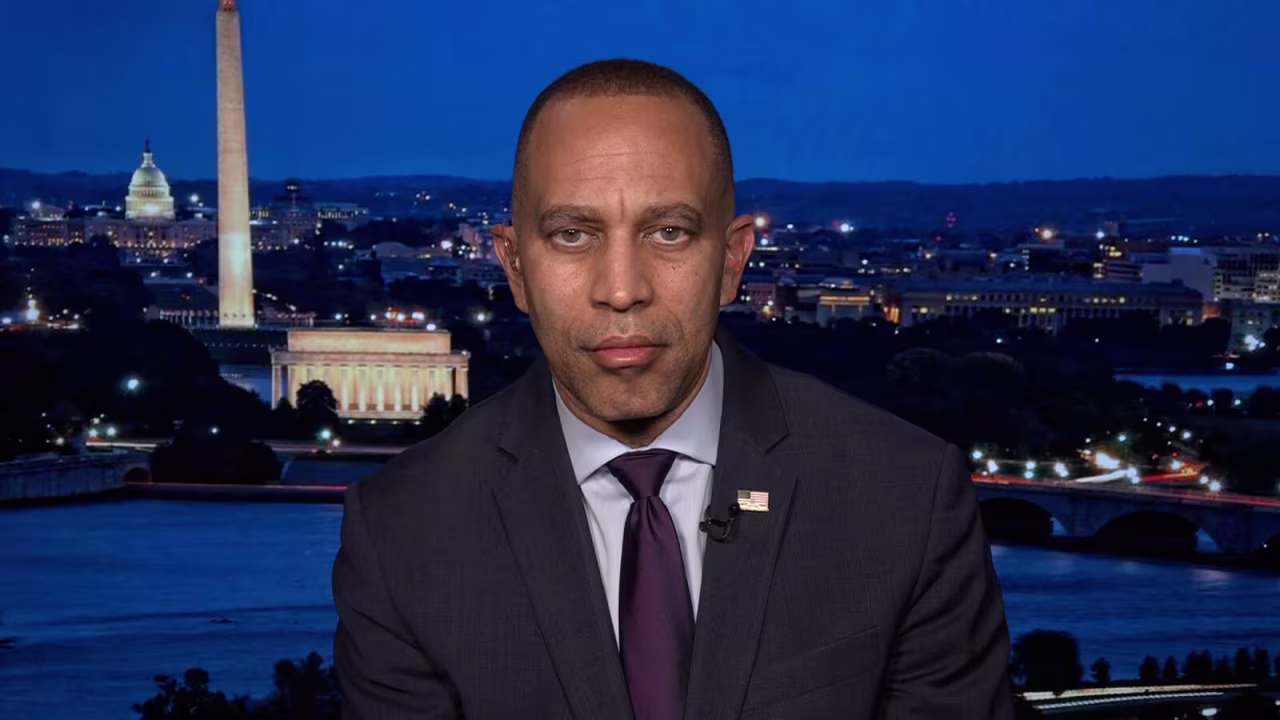 House Minority Leader Hakeem Jeffries speaks with CNN on Tuesday.