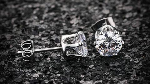 Natasa Sterling Silver Cubic Zirconia Stud Earrings