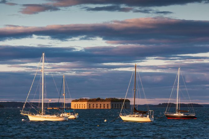 <strong>Fort Gorges:</strong> Ferries connect to sites around Portland, including the small island where Civil War-era Fort Gorges is located.