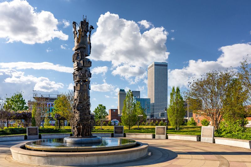 Tulsa, Oklahoma: Oklahoma's trailblazing Tulsa Remote program launched in 2018, offering remote workers and entrepreneurs $10,000 to move to the south-central US city for a year. John Hope Franklin Reconciliation Park is pictured.