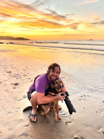 <strong>Career change:</strong> “I’m in my mid 30s, I’m traveling around photographing dogs,” says Fabiano, seen with beloved dog Viola. “I’ve left the corporate world, and I couldn’t be happier or having more fun.”