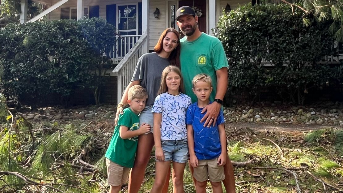 The Jones family have lived in their home in Martinez, Georgia outside Augusta since 2016, but Hurricane Helene tore through the region last week, destroying their house.

