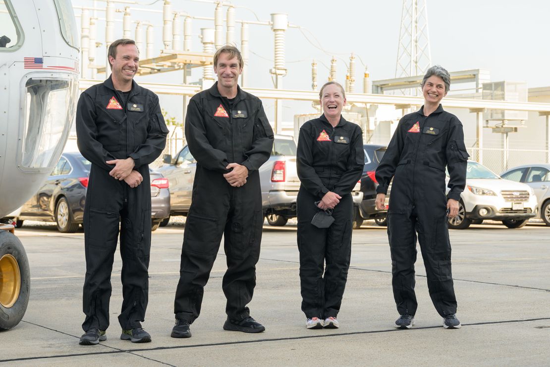 The CHAPEA Mission 1 crew, including Nathan Jones, Ross Brockwell, Kelly Haston, Anca Selariu (from left to right), is pictured on June 26, 2023, before entering the habitat.