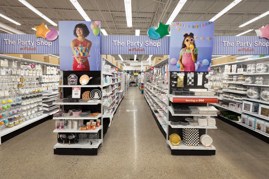 "The Party Shop at Michaels" will feature party supplies, like balloons, plates and hats.