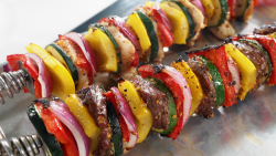 Tyle Florence shares the best way to assemble kabobs fr summer grilling