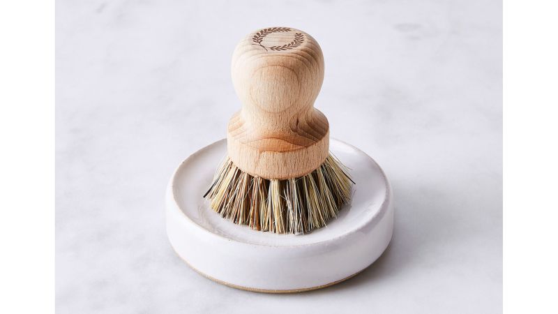 Get The Kardashian Kitchen Look With These 30 Expert Approved Products   Kardashian Kitchen Farmhouse Pottery Handmade Kitchen Scrub Brush Holder Set With Natural Fiber Bristles 