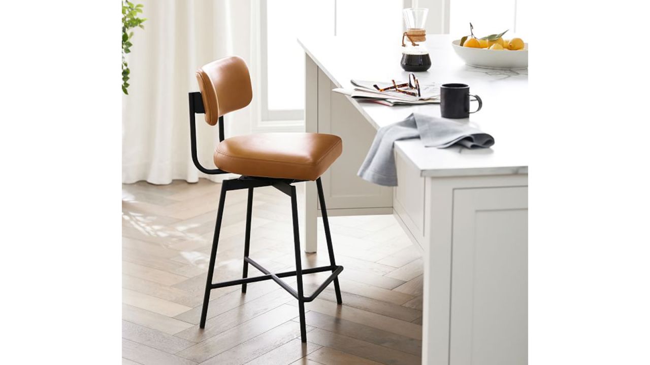Pottery Barn Maison Leather Swivel Counter Stools