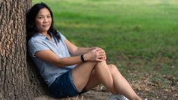 Breast cancer survivor Christina Kashiwada near her home in Sacramento, California. Researchers have noticed an uptick of breast cancer rates among Asian American and Pacific Islander women, a group that once had relatively low rates of diagnosis. (Rich Pedroncelli for KFF Health News)