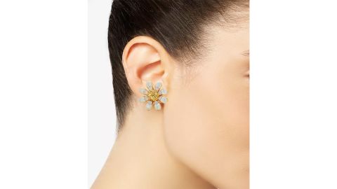 Kate Spade New York Gold-Tone Crystal & Stone Flower Stud Earrings