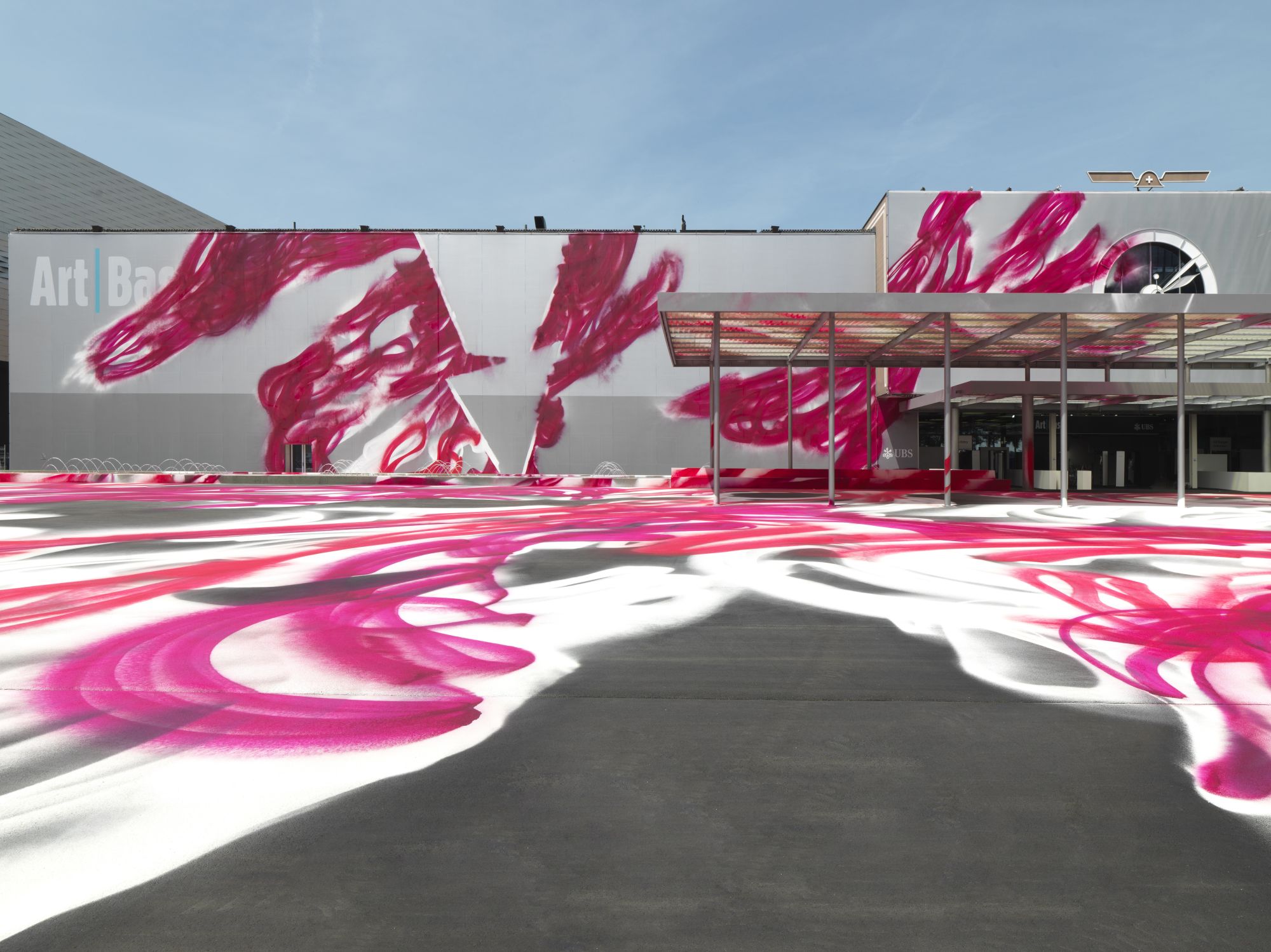 German artist Katharina Grosse’s "CHOIR" project at Art Basel 2025, in Switzerland.