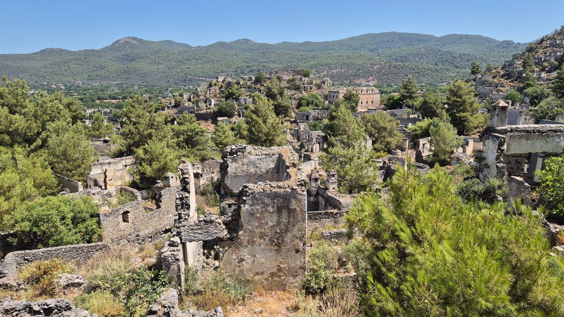 The ruins of hundreds of houses now stand in the town.