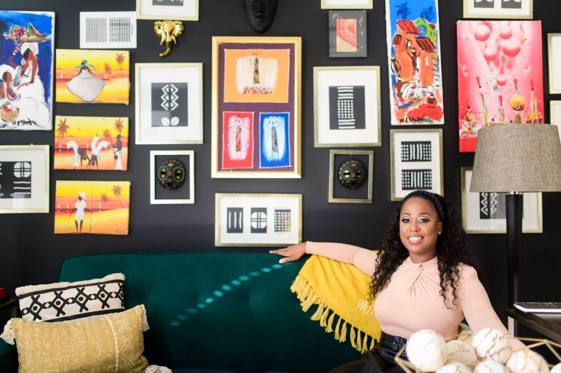 Alexis Hammond in her living room, which she rents out on Peerspace. "I thought about Airbnb, but I didn't want anyone in my space overnight," she said. "When I came across the option for hourly rentals, that was more interesting to me."