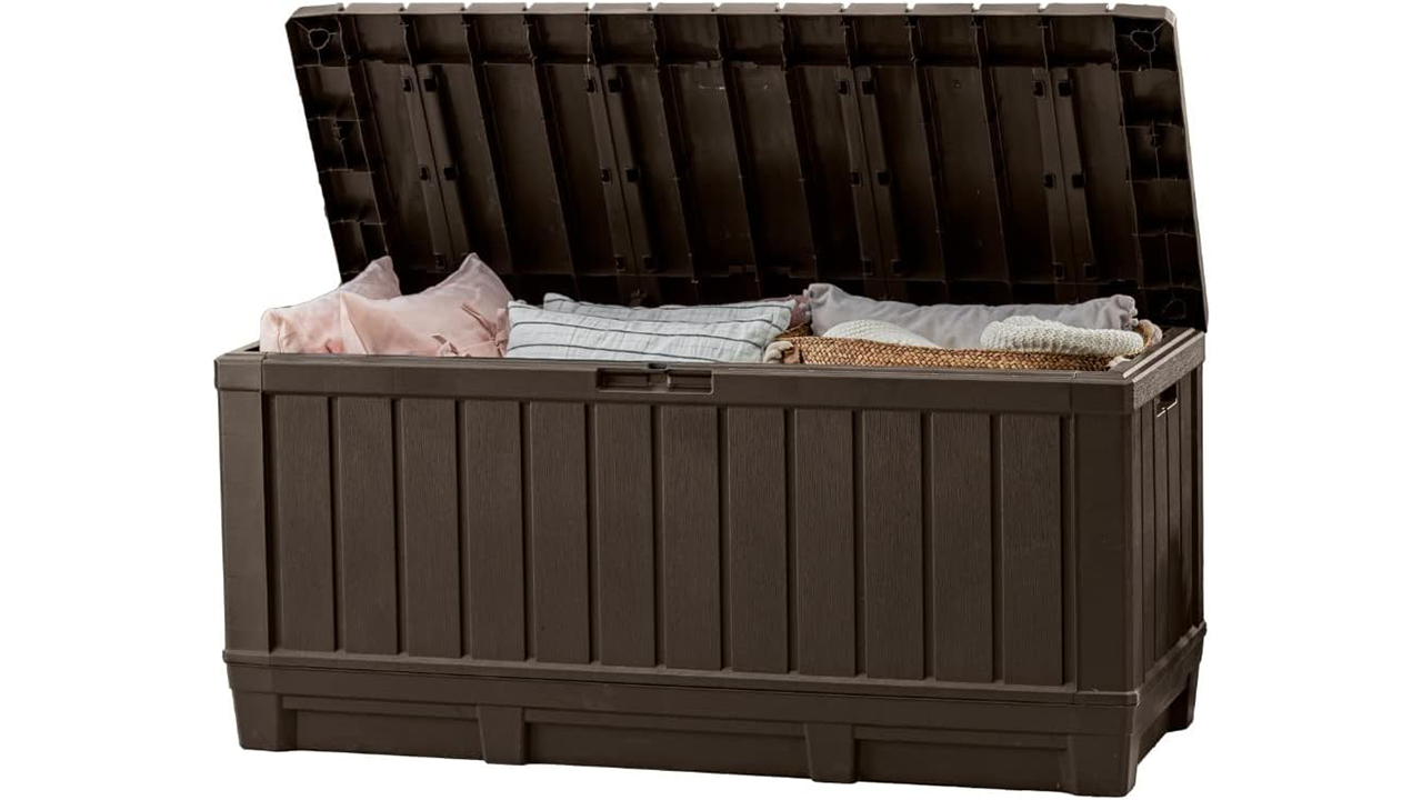 Keter Kentwood 92 Gallon Resin Deck Box-Organisation – Foto