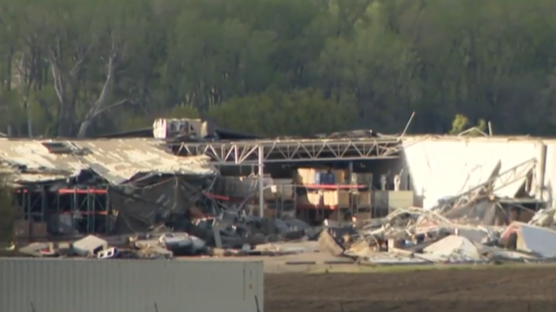 Workers at Garner Industries in Lincoln, Nebraska survived a direct hit from a tornado at the building.