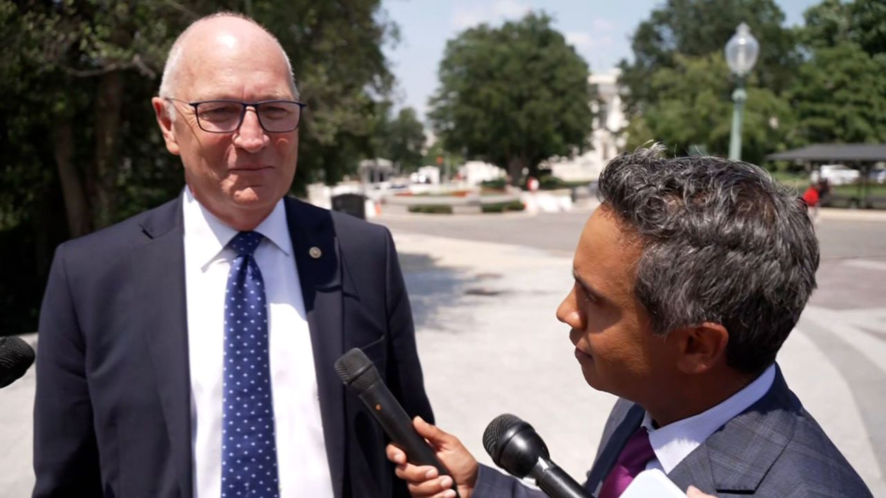 Sen. Kevin Cramer speaks with CNN's Manu Raju on Thursday.