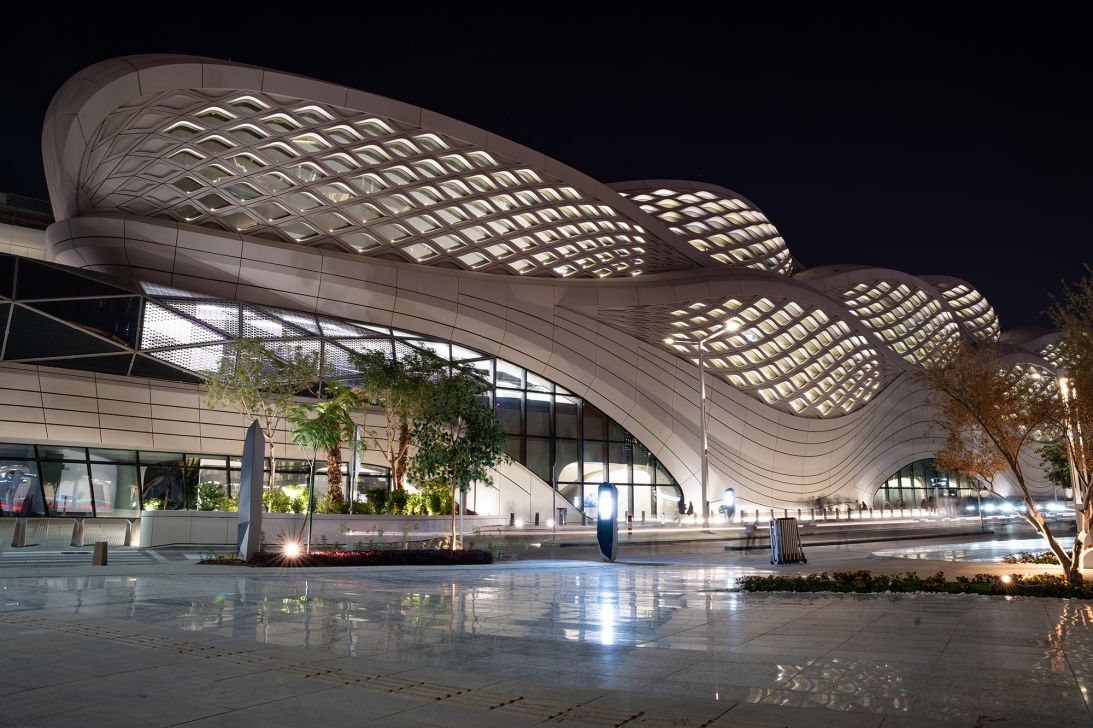Riyadh's stunning King Abdullah Financial District Metro Station (KAFD) was designed by Zaha Hadid Architects.