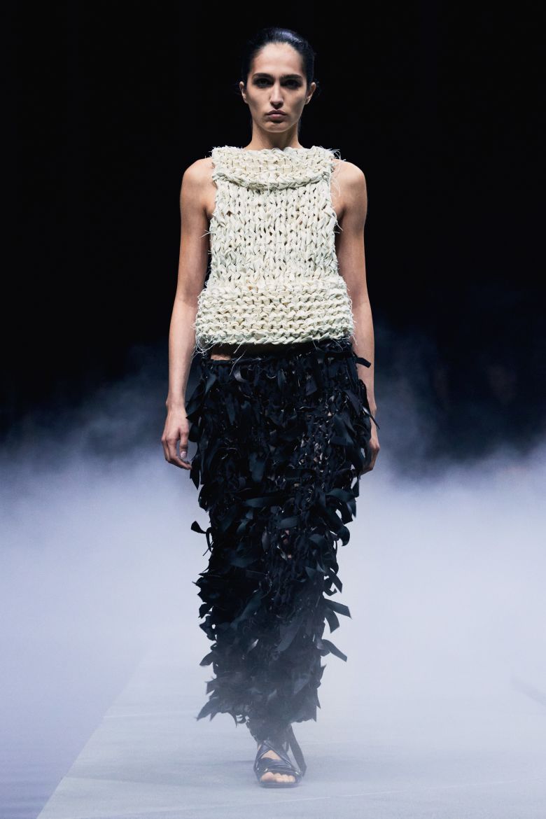 Khaite's latest collection showed a range of intricate textures and bold silhouettes.