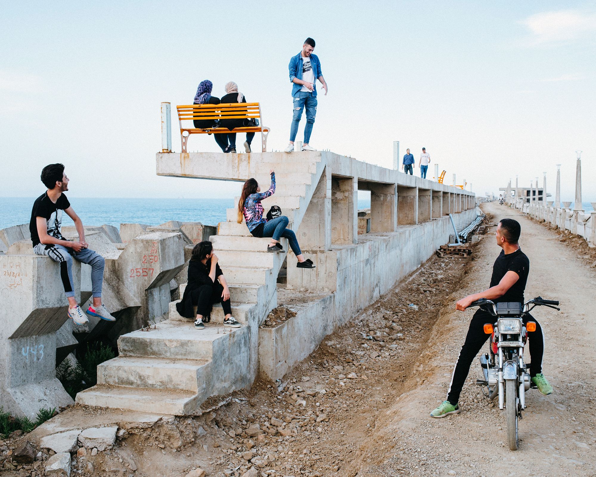 Photographer Khashayar Javanmardi spent a decade documenting changes affecting the Caspian Sea. This image, taken in May 2019, shows how a breakwater in the Anzali lagoon, has exacerbated drought conditions and water evaporation.