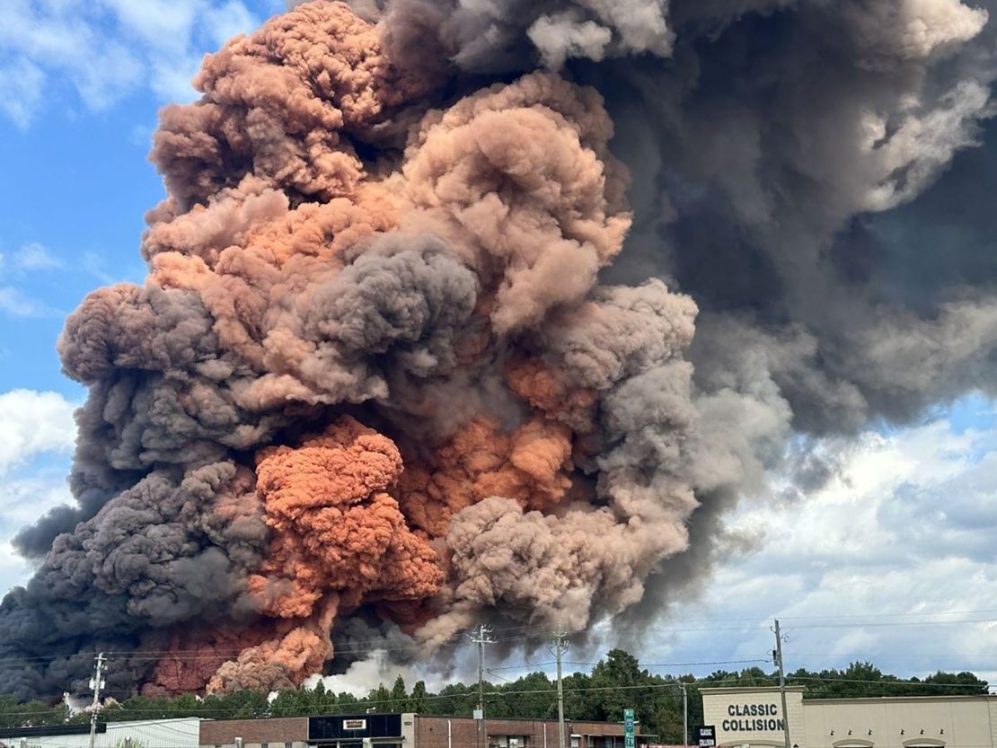 Conyers resident Kisha Reid shot this photo of multicolored smoke erupting from the BioLab plant.