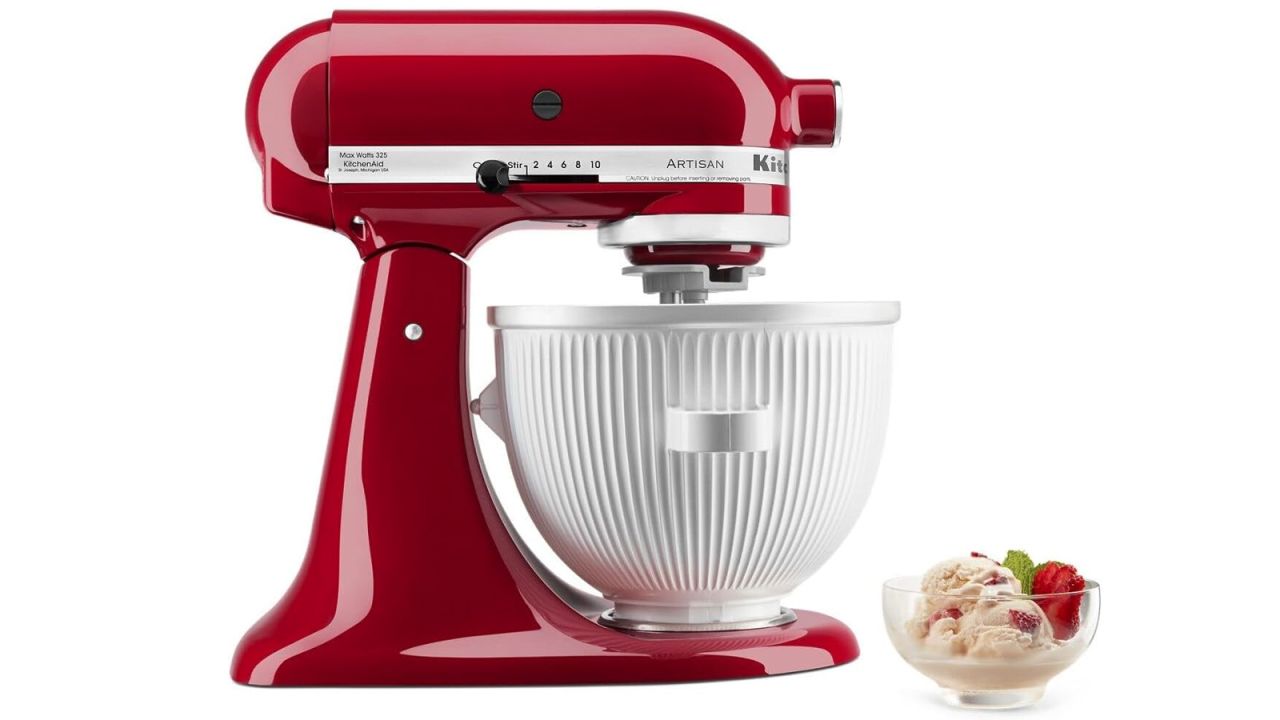 KitchenAid Ice Cream Maker Attachment Stand Mixer, 2 Quart, White .jpg