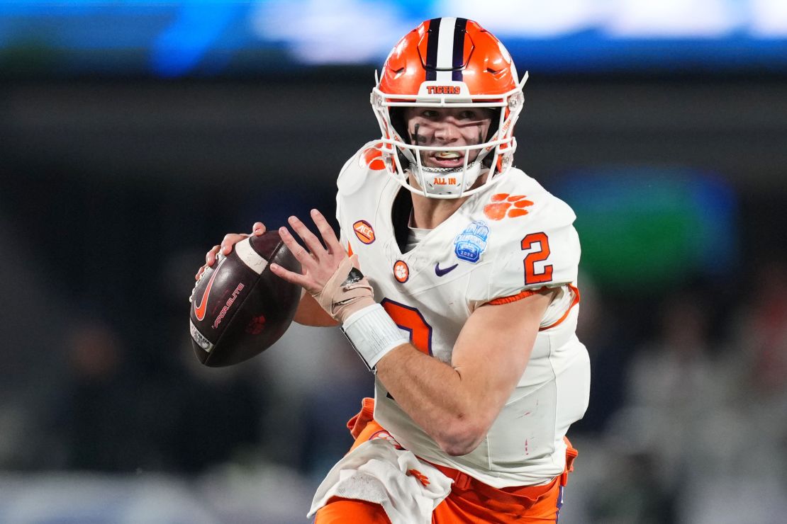 Clemson's Cade Klubnik (No. 2) in action at the 2024 ACC Football Championship.