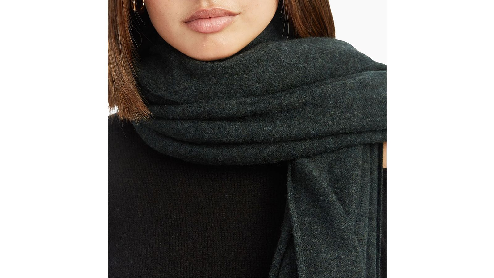 Monogram wool cashmere scarf Sage - Crush Concept