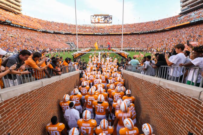 <strong>The Tennessee Volunteers:</strong> Neyland Stadium welcomes a sea of fans wearing orange and white during University of Tennessee games.