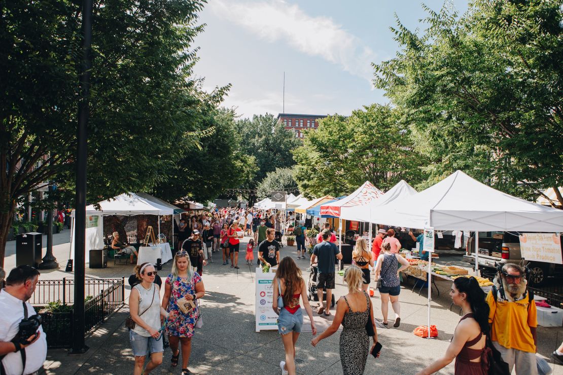 The farmer's market in Market Square is a popular spot from spring to fall.