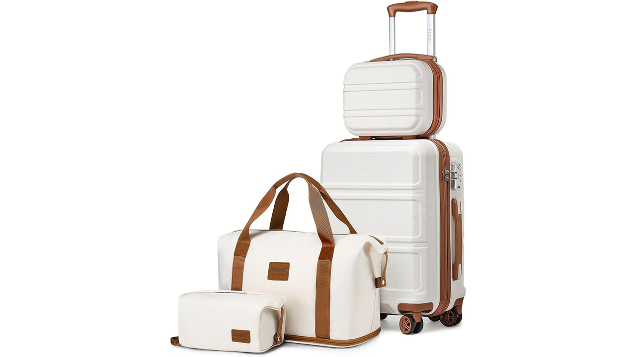 Kono Luggage Set 4 Piece Carry On Hardside Luggage stock photo