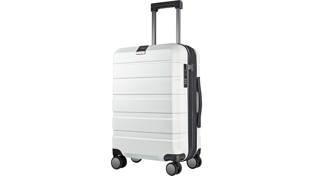 KROSER Hardside Expandable Carry On Luggage stock photo