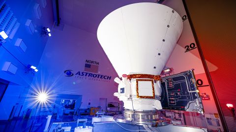 NASA’s SPHEREx (Spectro-Photometer for the History of the Universe, Epoch of Reionization and Ices Explorer), a space telescope, is situated on a work stand ahead of prelaunch operations at the Astrotech Processing Facility at Vandenberg Space Force Base in California on Thursday, Jan. 16, 2025. SPHEREx will enter a polar orbit around Earth and create a 3D map of the entire sky, gathering information about millions of galaxies for scientists to study what happened after the big bang, the history of galaxy evolution, and the origins of water in planetary systems in our galaxy. SPHEREx will launch aboard a SpaceX Falcon 9 rocket in late February 2025.