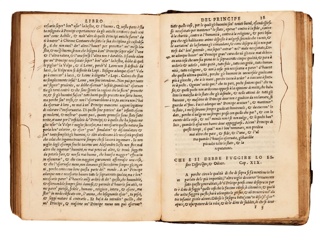 This copy of "The Prince" is one of only 11 recorded first editions, according to Sotheby's.