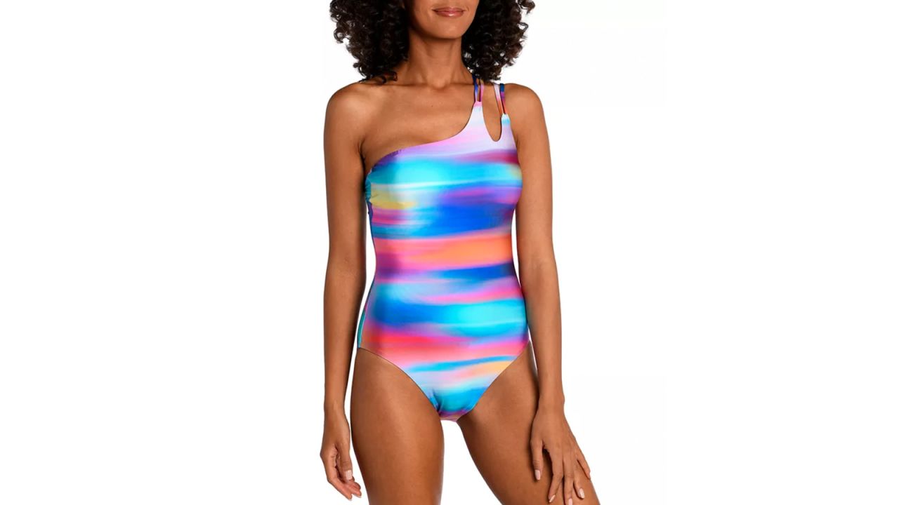 La Blanca Women's Sunset Shores Strappy One-Shoulder One-Piece Swimsuit cnnu.jpg