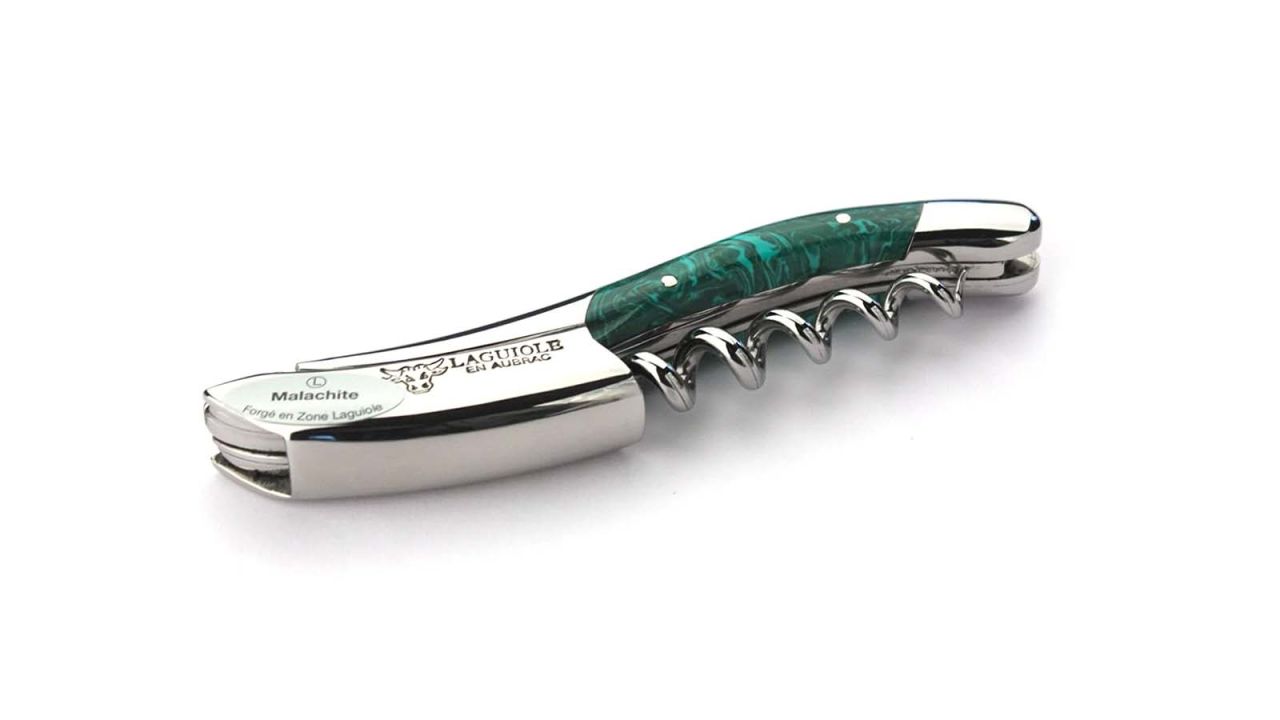 Laguiole en Aubrac Corkscrew With Malachite Handle cnnu.jpg