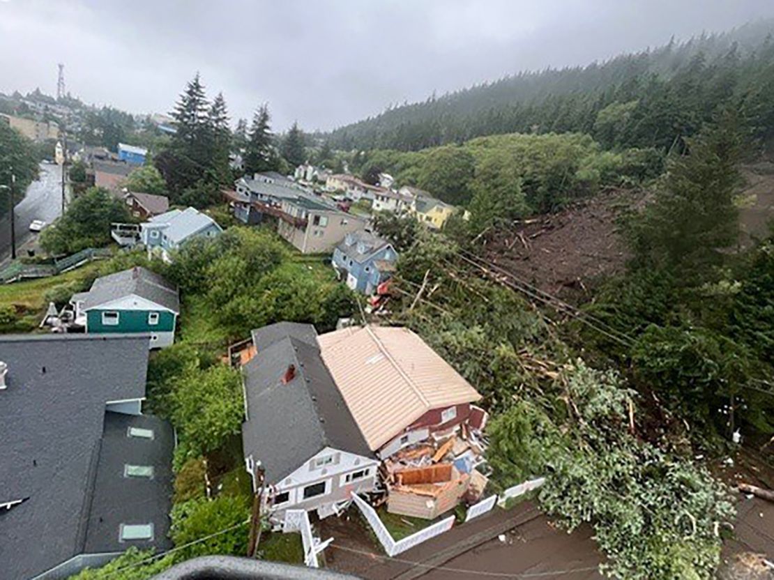 The aftermath of a landslide in Ketchikan, Alaska, on Sunday.