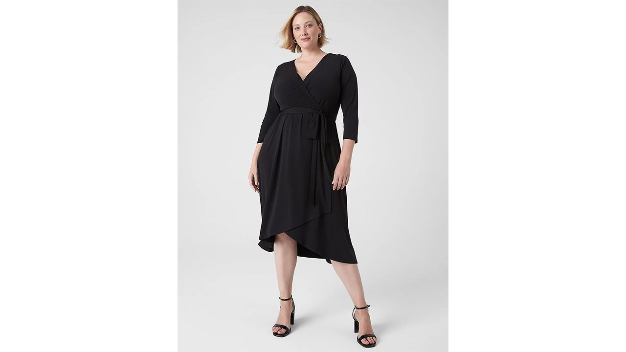 A photo of a person wearing a Lane Bryant Little Black Dress