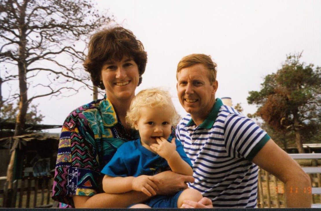The Clarks are seen with their son, Iain, during a visit to the zoo.