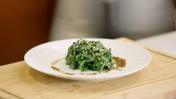 Collard green salad with sesame vinaigrette.