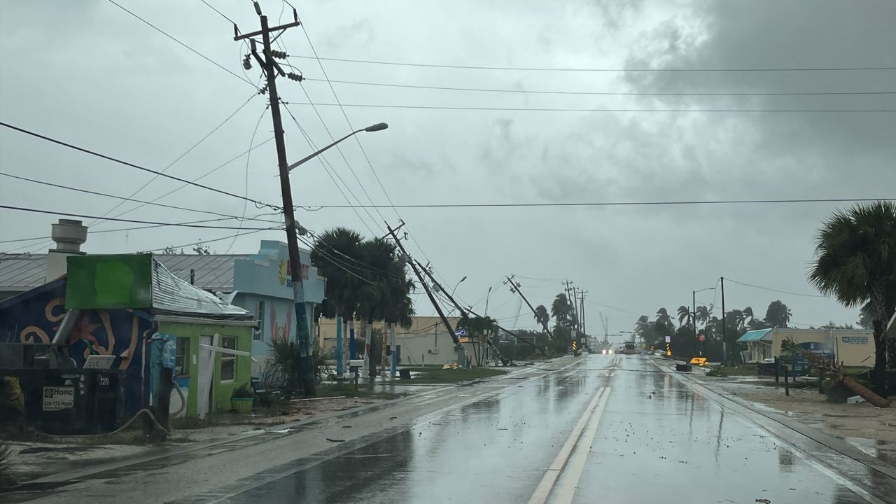 The Lee County community of Matchala suffers damage from Hurricane Milton hours before landfall Wednesday.