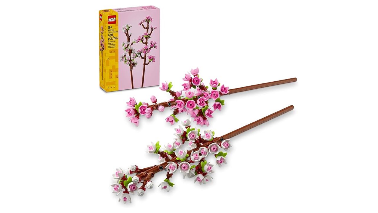Lego pink floral cherry blossoms 