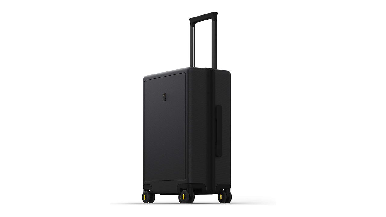 A photo of a black Level8 carry-on bag