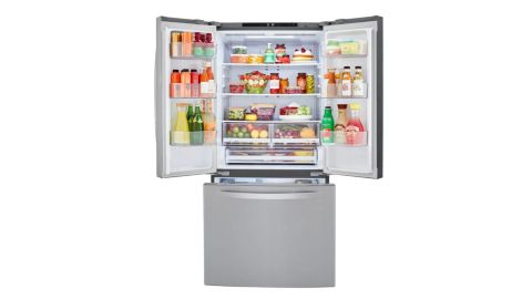 LG stainless steel refrigerator with French door