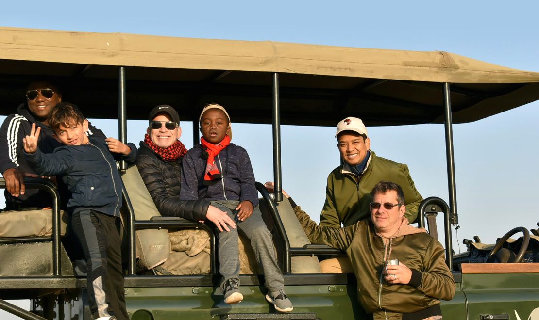 Sherwin Banda (left) operates luxury safari trips throughout Africa.