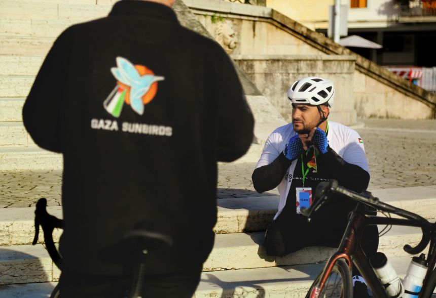 Alaa al-Dali visits Italy for a race in 2024.