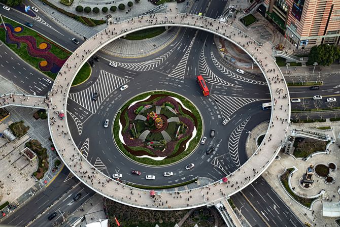The Pearl Ring Roundabout in Shanghai, China, was captured by Malaysian Lim Chien Ting. Winner, National Awards.