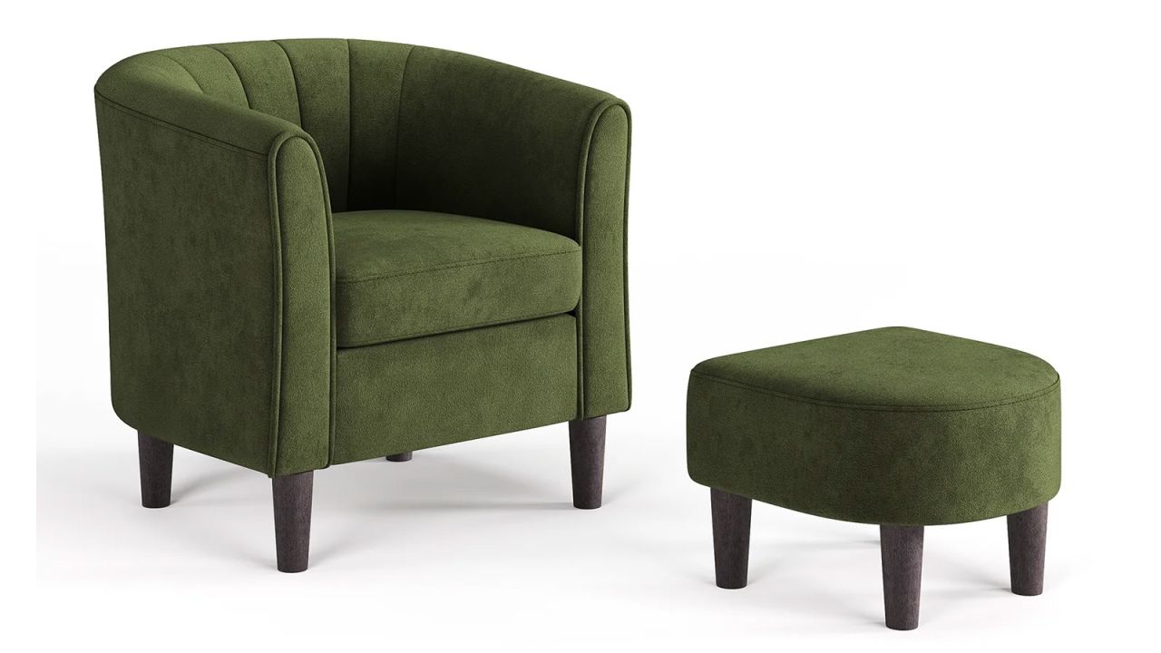 LINSY HOME Velvet Accent Chair with Ottoman for Living Room,.jpg