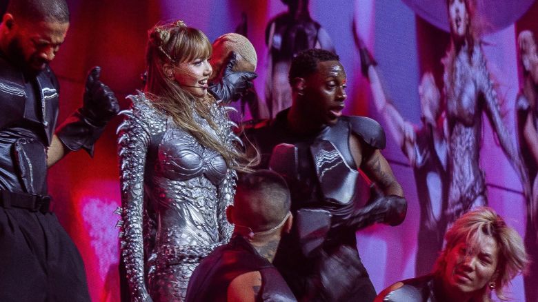 Lisa, a member of the K-Pop group Blackpink, performers during her solo set at at the Coachella Valley Music and Arts Festival in Indio, California, on Friday, April 11, 2025.