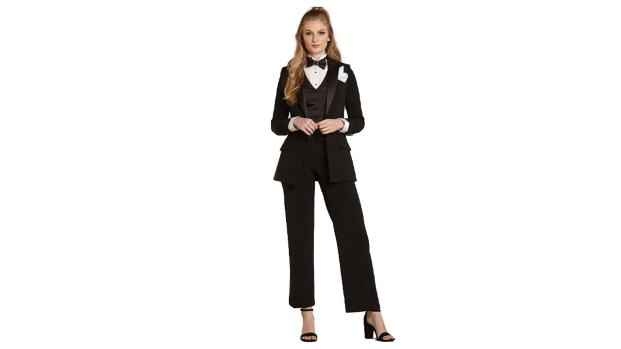 Little Black Tux Black Peak Lapel Long Tuxedo Jacket