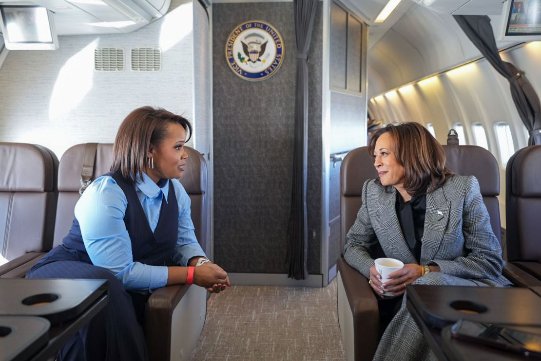 Laura Coates talks with Vice President Kamala Harris during an exclusive interview on Monday, January 22.