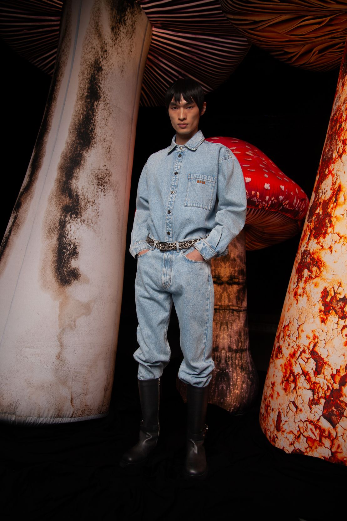 Double denim featured heavily at this year's show, as seen in the MSGM collection.